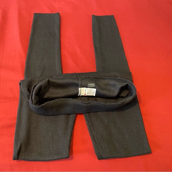 JEGGOLOGY Cotton Rib Knit Leggings L/XL Jet Black Preowned - Picture 2 of 15